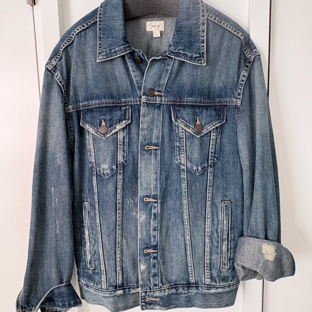 ABLE Women's Blue Jean Jacket Sz. Lg